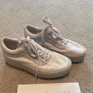 White platform Vans sneakers size 9